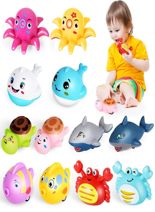 MOONTOY 12 Pcs Pull Back Cars for Toddlers 1-3, Animal Pull Back Racing Cars, Bulk Mini Car Toys fors Boys Girls , Party Favors Treasure Box Toys Small Cars Bulk Prizes Easter Basket Stuffers Gift for Kids - Image 1